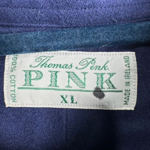 PINK Thomas Pink Mens Dress Shirt Blue Button Down Size XL NWOT Fleece soft - Picture 3 of 8