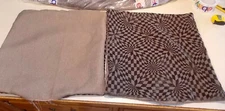 Pair of Brown Taupe Abstract Print Decorative Print Throw Pillows  20 x 20