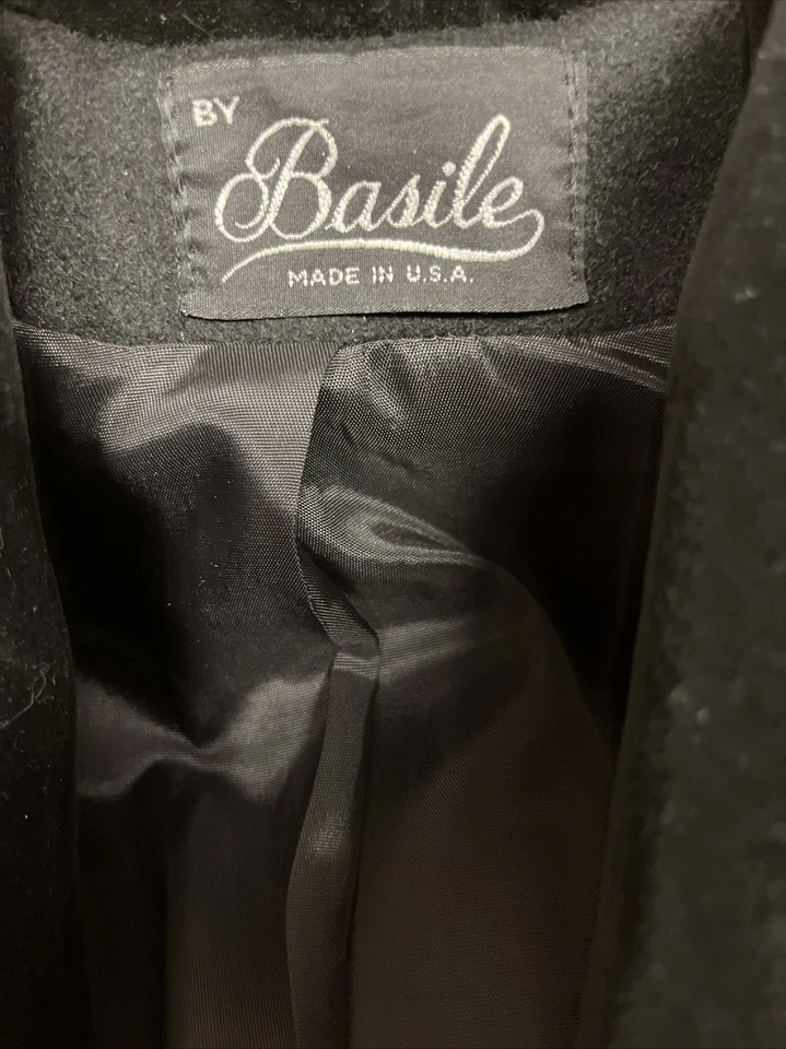 Abrigo Chal Capa Vintage Basile Victoriano Gótico Lana/Nailon Talla L XL Negro Foto 4 de 4