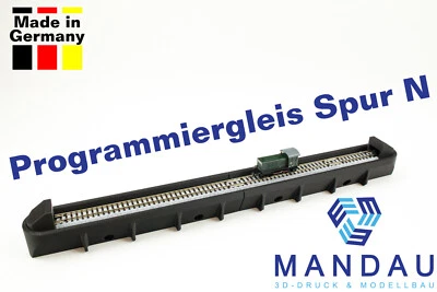 MANDAU3D Programmiergleis für N KATO Gleis -z.B. Ecos/ Z21 /Roco uvm DC Wandhalterung H0e