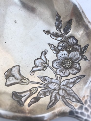 Serving Spoon Duhme & Co Mixed Metals Sterling Silver Server Hammered - Picture 4 of 12