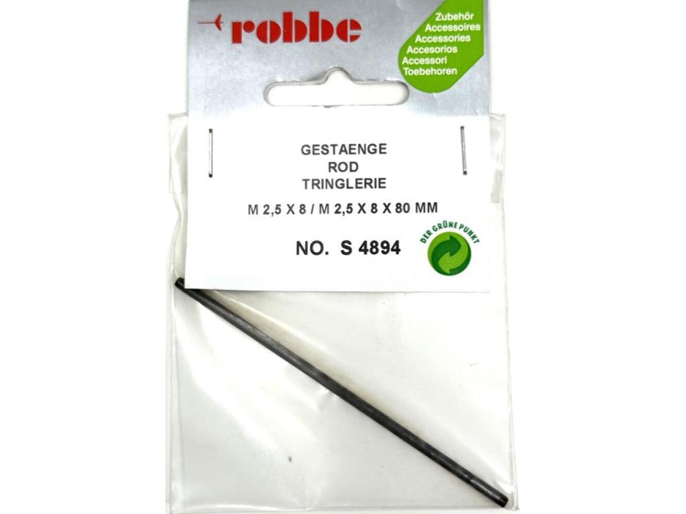 Robbe Pushrod M2.5 x 8 x 80mm : S-4894