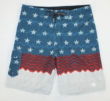 Ocean Current Mens Size 32 American Flag Print Board Shorts Swimming Trunks