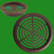 2x Brown Vivarium Reptile Push Fit Round 65mm Air Vents, 60mm Hole, Ventilation