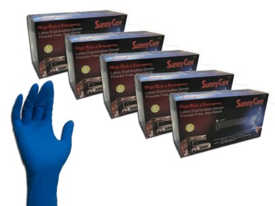 250 SUNNYCARE PLUS HIGH RISK LATEX MEDICAL EXAM GLOVES - 13 MIL - (LARGE)