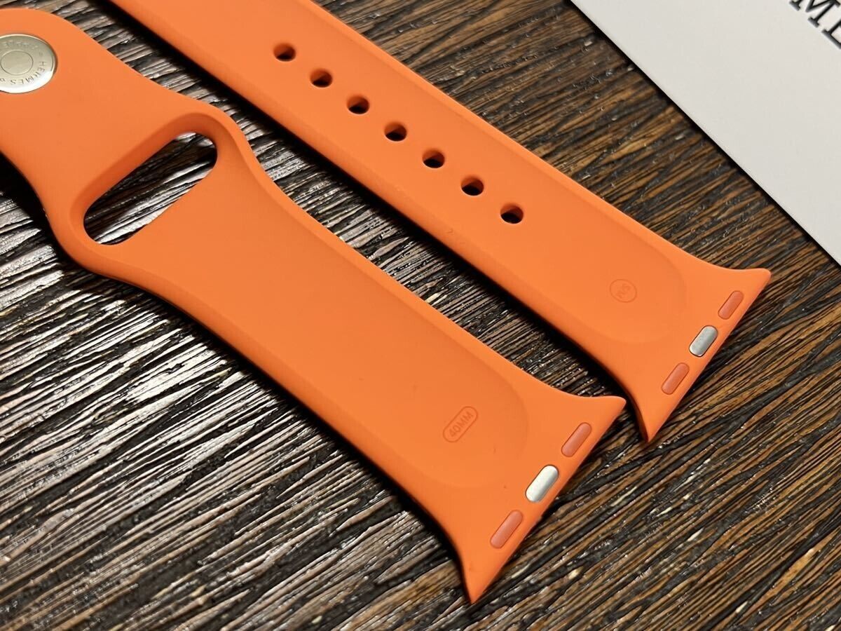 Genuine Hermes Apple Watch Orange Sports Band 38mm 40mm 41mm Genuine Hermes Apple Watch Orange Sports Band 38mm 40mm 41mm