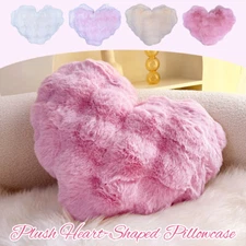 Plush Heart Cushion Cover Cozy and Cute Pillow Cover Valentine's Day Gift Soft