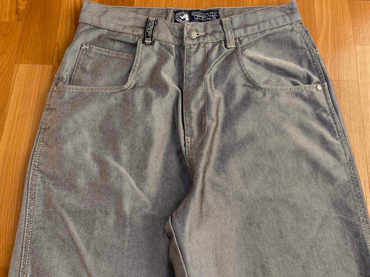 Southpole jeans, shiny gray silver vintage baggy, 90s hip