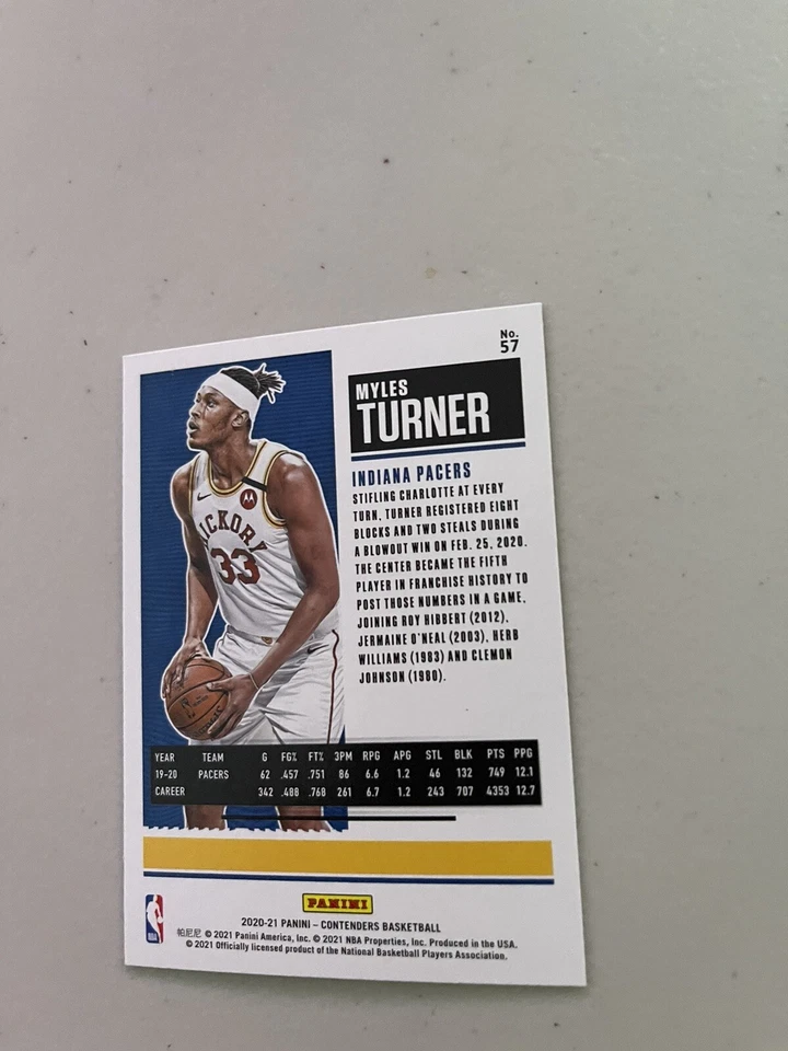 Myles Turner basketball card - Image 3 of 3