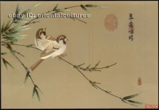 Chinese 100% real natural silk thread,su hand embroidery kits:birds 12"