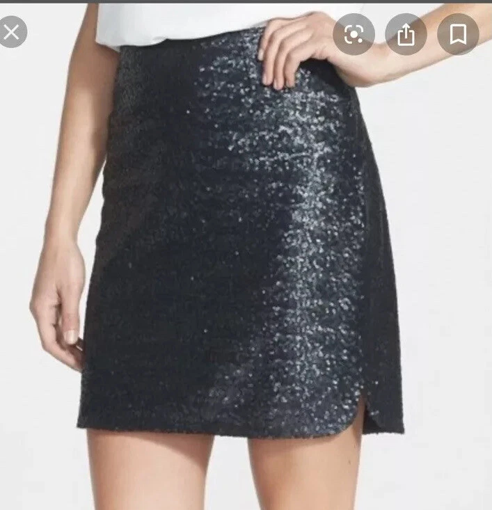 Halogen black sequin clearance skirt