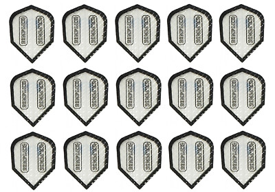 5 Sets Harrows Dimplex Standard Dart Flights - Ships Tracking - Clear Black