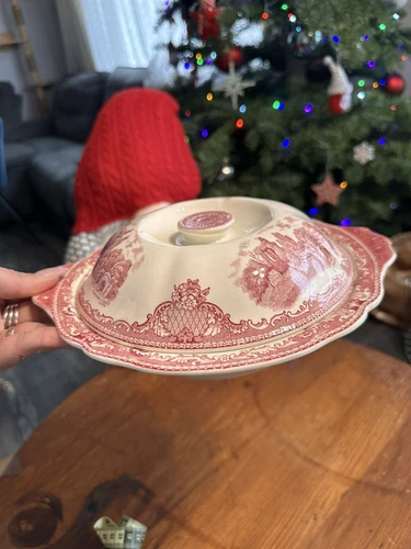 Johnson Brothers Old Britain Castles Pink,Casserole Dish with lid VINTAGE