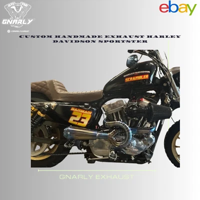 Pot d'échappement 2-1 personnalisé pour Harley Davidson Sportster 883 1200 XL48 - Photo 1/4