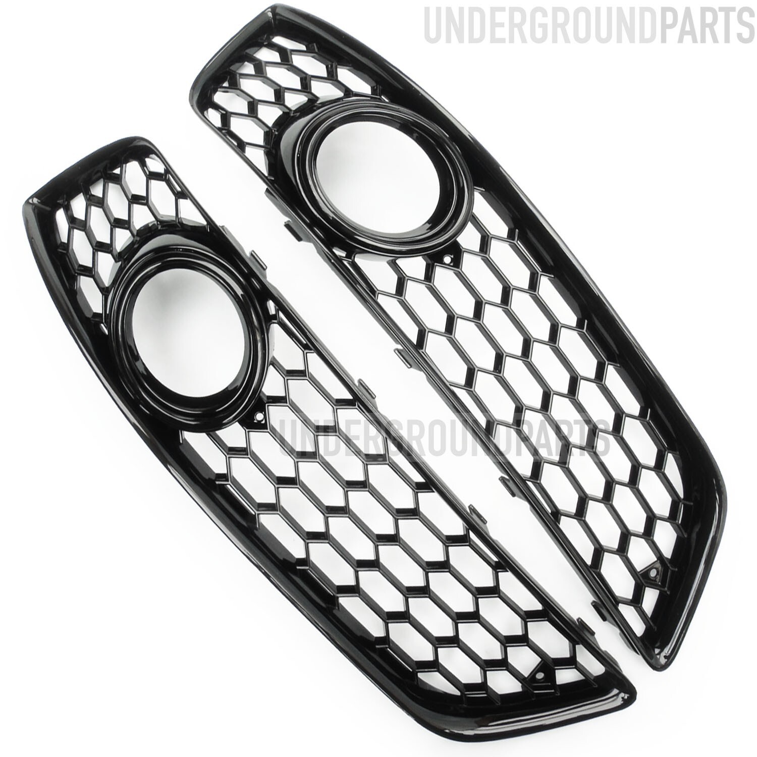 AUDI A3 8P HONEYCOMB MESH RS3 STYLE FRONT BUMPER FOG LIGHT COVERS LOWER GRILLES