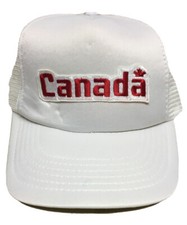 Vintage 80s 90s White Canada National White Foam Mesh Trucker Snapback Hat