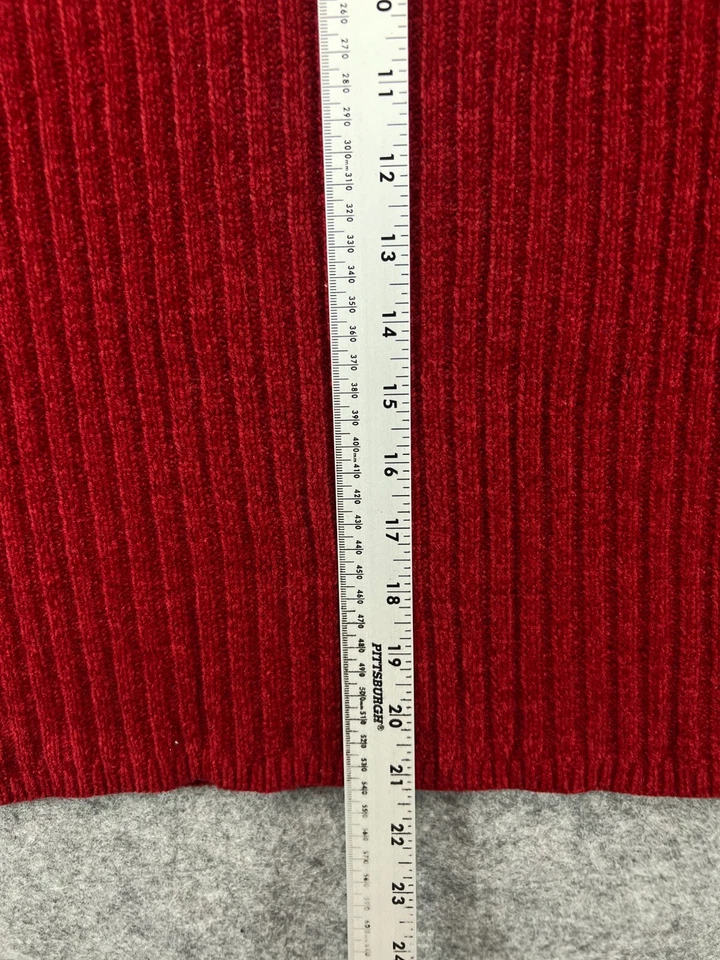 Suéter Top Spiegel De Colección Para Mujer Pequeño Rojo Grueso Acanalado Simulación Manga Larga Damas Foto 3 de 4