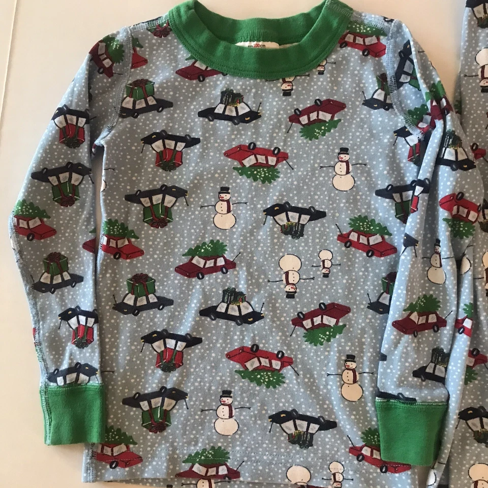 Hanna Andersson Niños Navidad Pijama Muñecos de Nieve Coches Árboles Regalos Talla 100 4 Foto 2 de 4