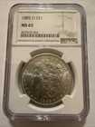 1885-O $1 Morgan Silver Dollar Coin NGC MS65
