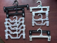 Lot Of 14 Plastic Pinch Clip Hangers Various Sizes And Styles