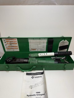 Greenlee 1990 Dieless Hydraulic Crimper with Carrying Case & Manual USA Made