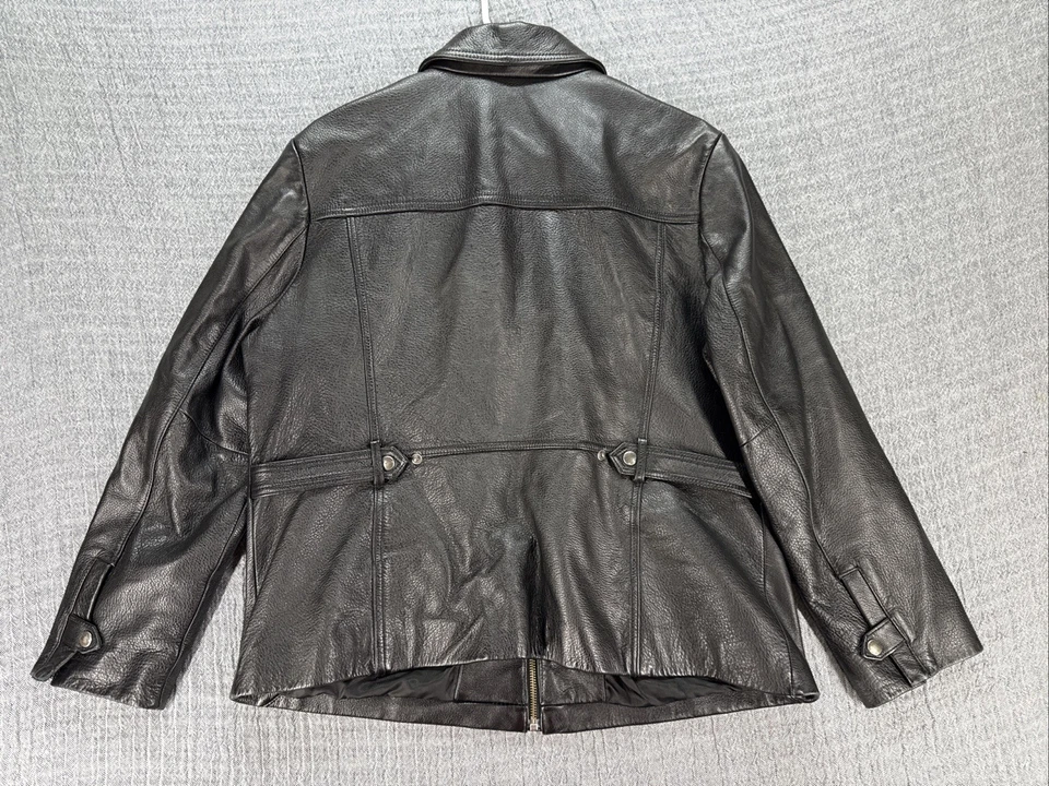 Кожаная летная куртка-бомбер Eddie Bauer женская размер XL миниатюрная черная на молнии - Изображение 2 из 4