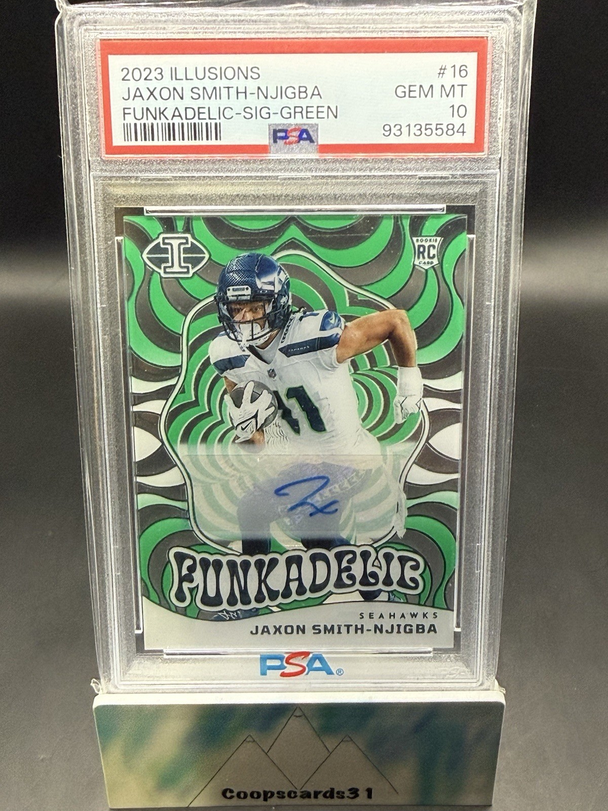 Jaxon Smith-Njigba Panini Illusions Funkadelic #16 Signature-Green