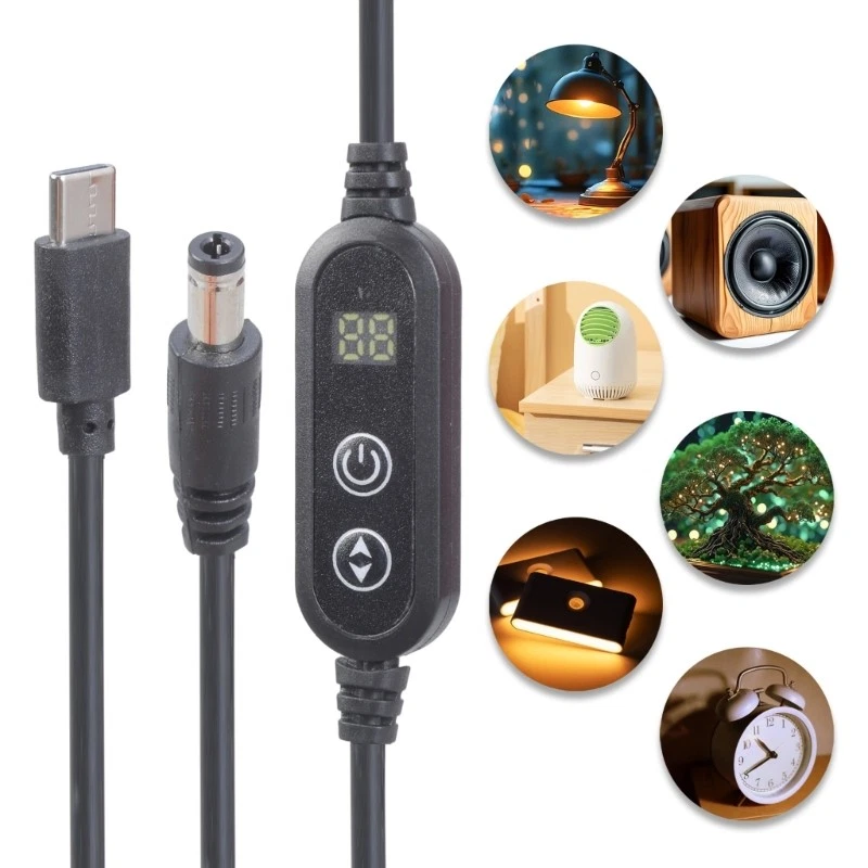 Type C to 5.5x2.1mm Power Extension Charging Cable Charging Cord with Switching - Image 2 of 4