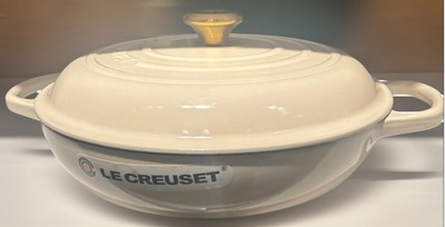 New Le Creuset 3.5 Qt. Cream  Braiser Made in France!  Beautiful Pan!