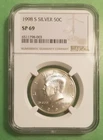 1998 S 50c Silver Matte Finish Kennedy Half SP69 From RFK/JFK Set 62K Mintage
