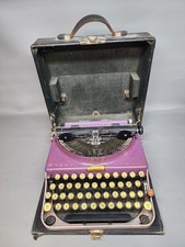 PURPLE Remington # 3 Portable Two Tone Typewriter w/Case Eggplant 1930’s thumbnail