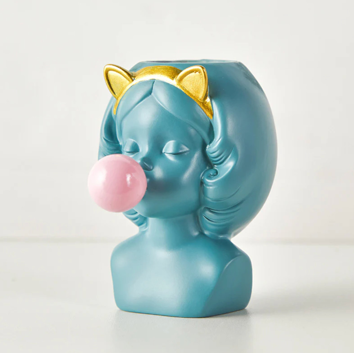 Girl Face Bubble Gum Vase, Modern Tabletop Flower Vase Aesthetic Home Decor Gift