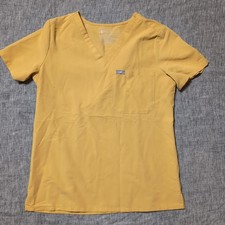 Figs Scrub Top Women's Small Catarina Yellow Light Gold, PO 1956