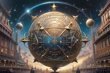 Surrealism Zodiac Sphere Abstract Canvas Wall Art Picture