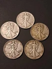 Lot (5) Walking Liberty Half Dollar Coins