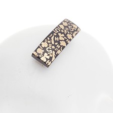 CHANEL 2024 gold CC 5 bow clover black resin hair barette