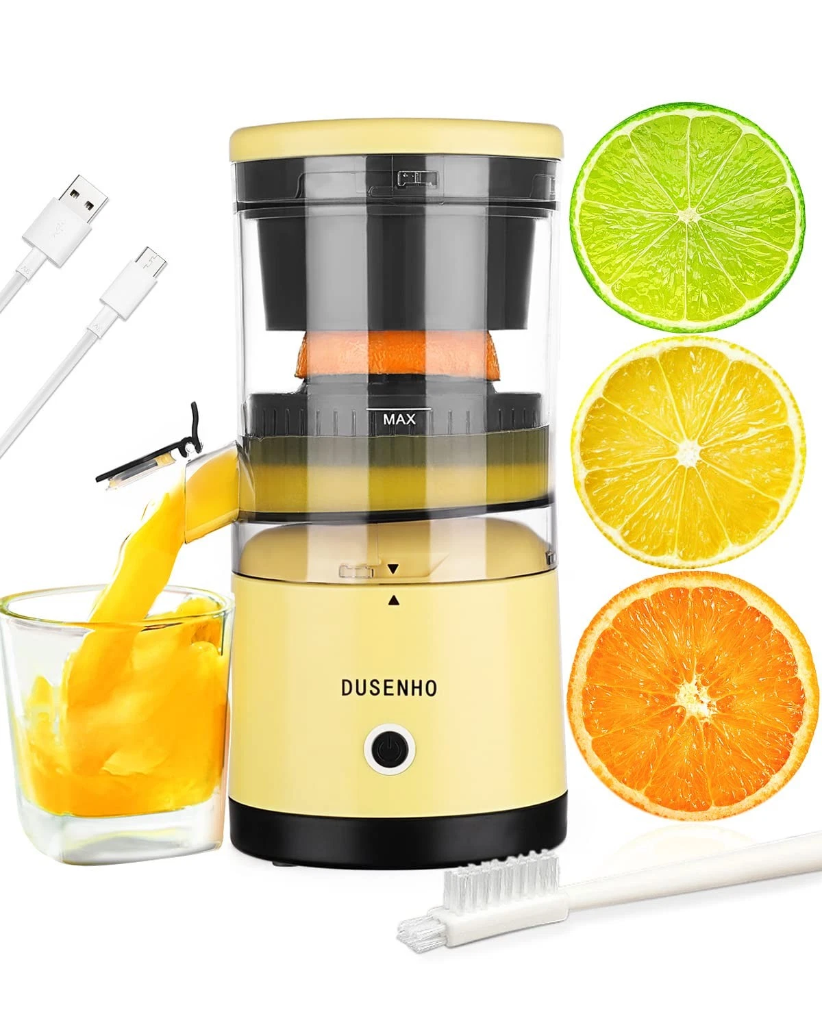 Electric Juicer Rechargeable - Citrus Juicer Machines with USB and Cleaning