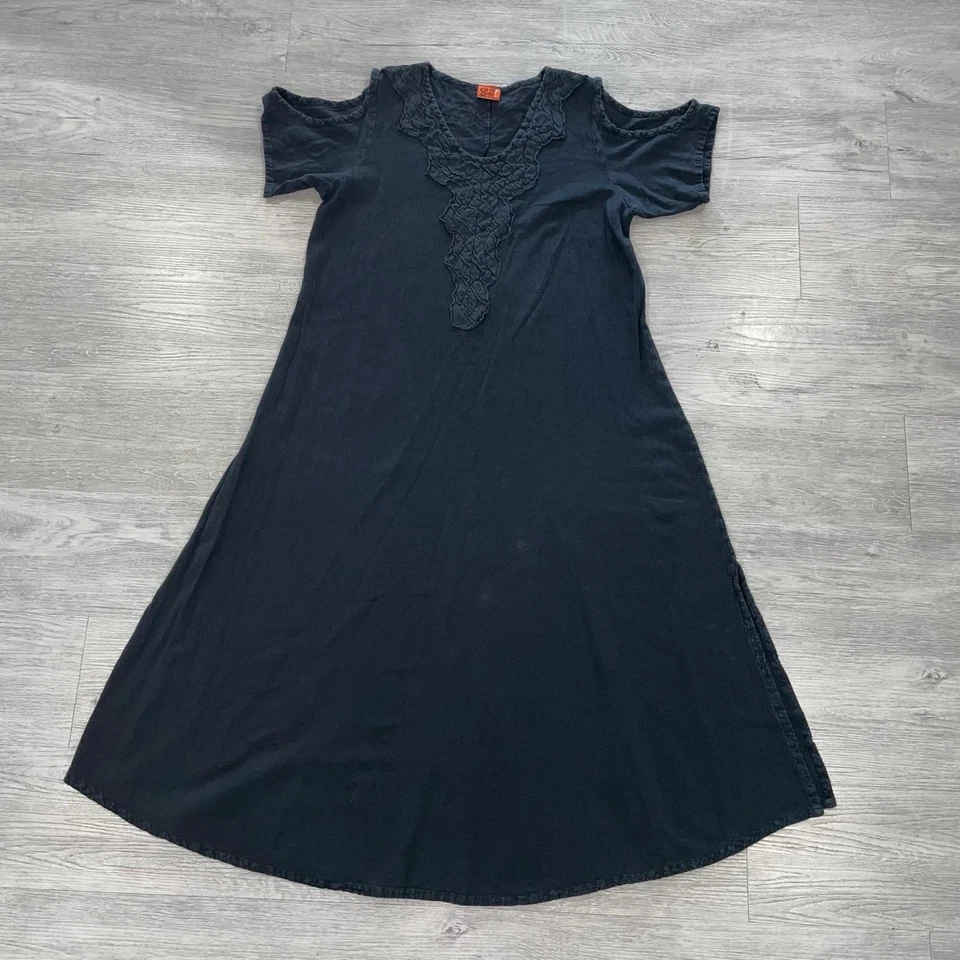 Oh My Gauze! Women 2 Maxi Dress  Lagenlook Minimalistic Boho Beach Coastal Flowy - Image 2 of 4