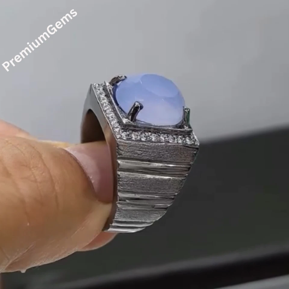 Anillo Yamani Aqeek/Akeek 100 % natural, anillo hecho a mano de plata de ley 925 Foto 3 de 4