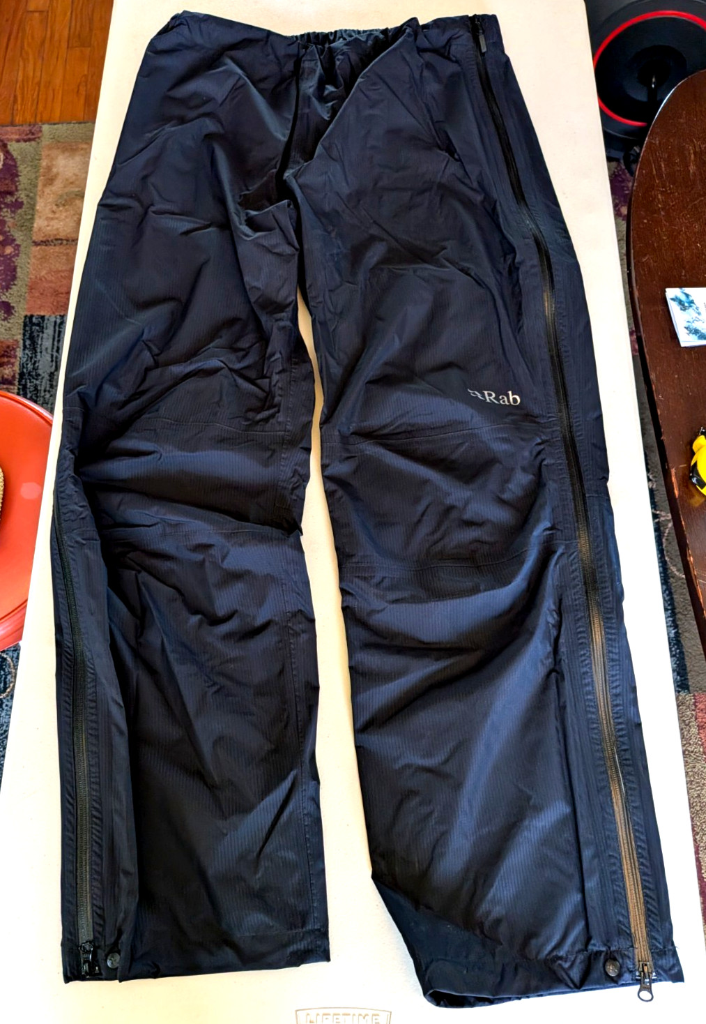 MENS RAB DOWNPOUR PLUS BLACK PANTS QWF-69-BL SIZE XXL 32" / 81cm Leg