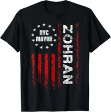 Zohran Mamdani NYC Mayor Candidate 2025 with US Flag  Unisex T-Shirt