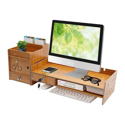 Monitor Stand with Organizer Drawer Office Desk Storage for Home Office