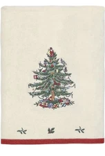 Spode - Bath Towel, Soft & Absorbent Cotton Towel Christmas Red 