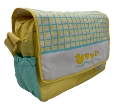 NOS 1995 Jafra Vintage Yellow & Teal Duck Diaper Bag New Collectible Rare Find