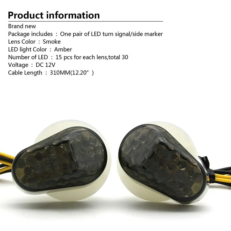 Luz indicadora LED de montaje empotrado para YAMAHA FZ1 FZ7 FZ9 MT-09 MT-10 Foto 2 de 4