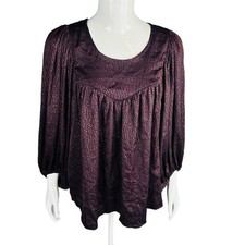 Mustard Seed Womans Sz Small Blouse 3/4 Ballo...