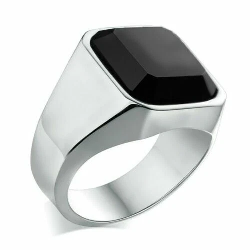Onyx Modeschmuck-Ringe aus Edelstahl
