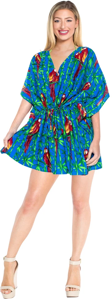 LA LEELA Women's Plus Size Swimwear Swimsuit Cover-Ups Dress US 16-28W Blue_O226 - Image 3 of 3