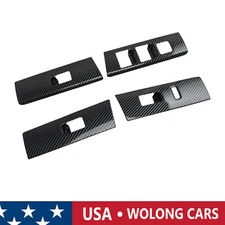 4x Carbon Fiber Inner Window Lift Cap Trim Panel Decor Bezels for Toyota 4Runner