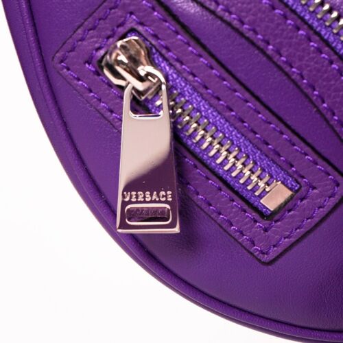 NEW VERSACE $1650 Purple Leather RUNWAY REPEAT MINI HOBO BAG & CROSSBODY STRAP - Picture 14 of 24